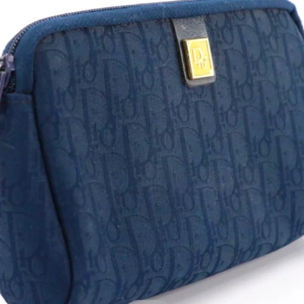Christian Dior Trotter Jacquard Zip Cosmetic Bag Vintage